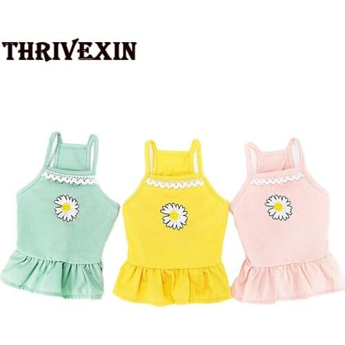 Dog Clothes Small Daisy Suspender Skirt New Princess Lace Skirt Pet Clothes Hiromi Spring and Summer Clothes Pet Clothes