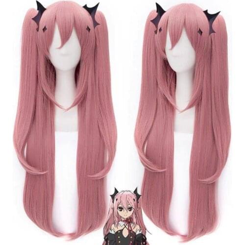 90CM Krul Tepes Cosplay Seraph Of The End Cosplay Women Long Pink Wig Cosplay Anime Cosplay Wigs Heat Resistant Synthetic Wigs