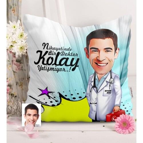 Personalized Mr Doctor Caricature Of Satin pillow-6