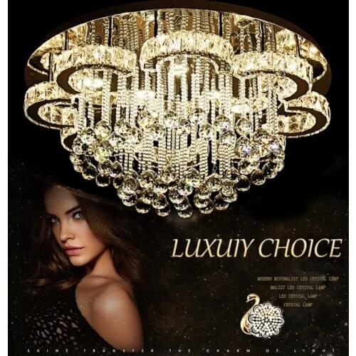 Luxury Modern Lustre K9 Crystal Led Ceiling Chandelier Flower Chrome Steel Dimmable Chandelier Lighting Luminarie Light Fixtures