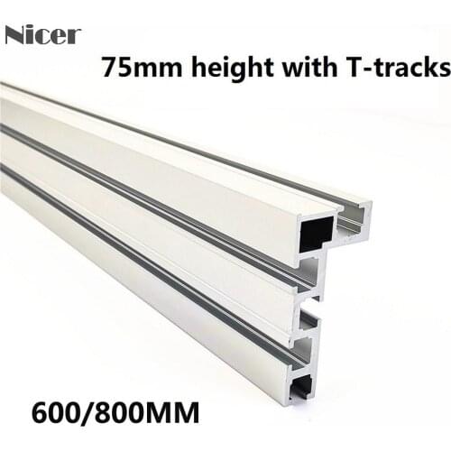 600/800MM 75 Type T Track T Slot Miter Track Stop Woodworking T-tracks Aluminum Table Saw Fence Workbench DIY Woodworking Tools