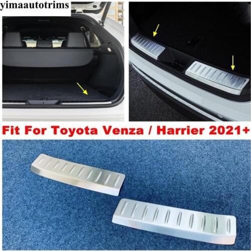 Car Exterior Trunk Rear Guards Bumper Protection Board Cover Trim Stainless Steel Accessories For Toyota Venza / Harrier 2021