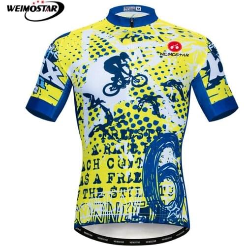 Weimostar Summer Riding Cycling Jersey Top Men Short Sleeve Team Sport Bike Jersey MTB Bicycle Shirt Quick Dry Cycling Wear