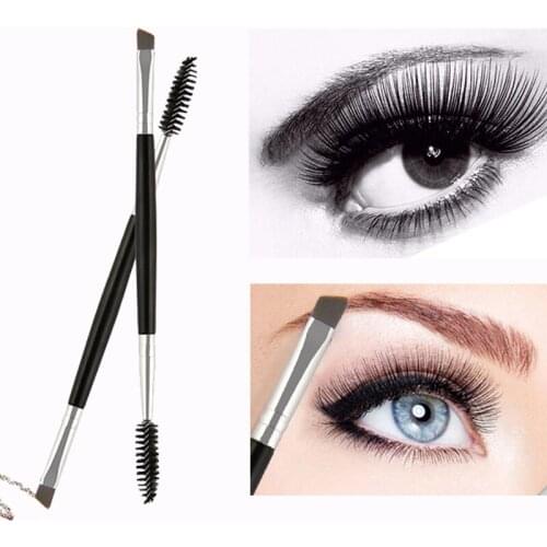 1 Pc Double-head Bevel Eyebrow Brush Portable Plastic Eyelash Brush Soft Hair Eyebrow Powder Makeup Brushes Beauty Cosmetic Tool