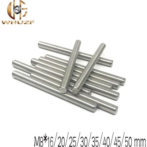 10pcs M8*16/20/25/30/35/40/45/50 mm 304 stainless Steel GB119 Threaded Cylindrical Pin / Dowel Pins For Mold Machine Tools