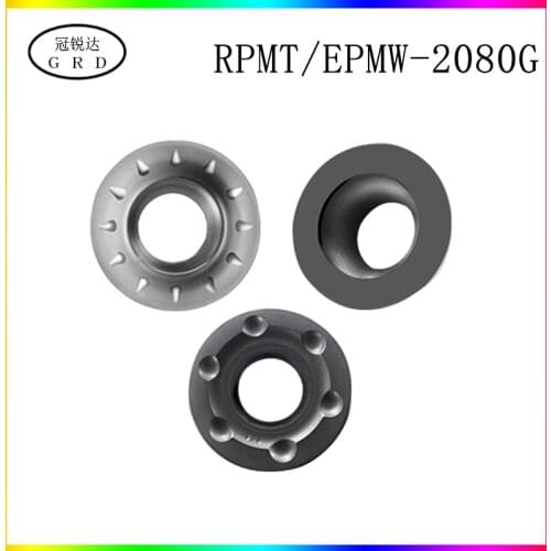 100% new R4 R5 R6 round blade RPMT08T2 RPMW1204 RPMW1003 blade material 2080G for hrc48-63 degrees quenching material processing