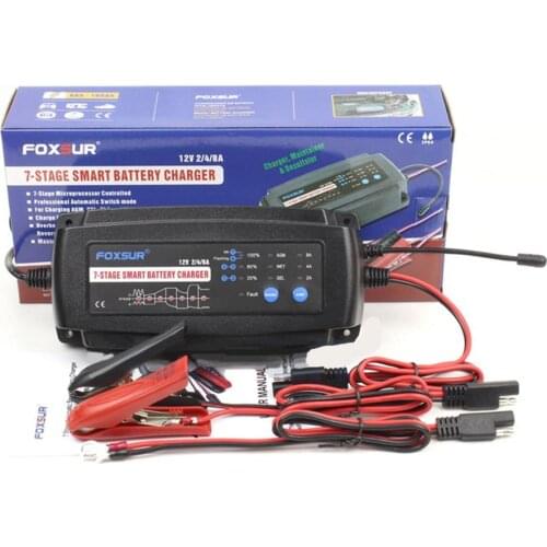 12v 2a 4a 8a 7-segment Smart Car Battery Charger Charging 7-stage Automatic Charging Longer Life And Better Performance