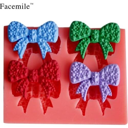 2017 NEW bow Silicone Cake Decoration Fondant Cake 3D Mold Baking Decorating Tools Eco-Friendly