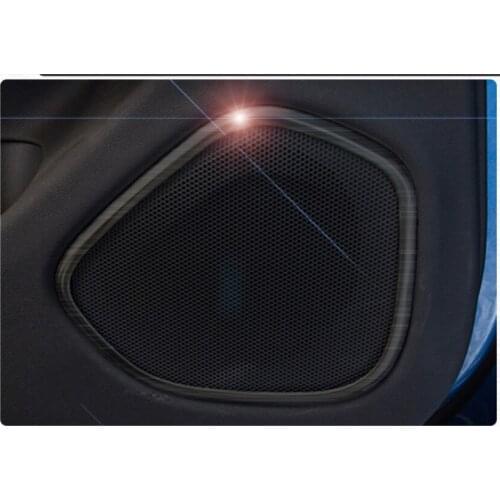 4pcs Stainless Steel Car Door Stereo Speaker Audio Sound Frame Ring Cover Trim Sticker Accessories For Volvo XC60 2018 2019 2020