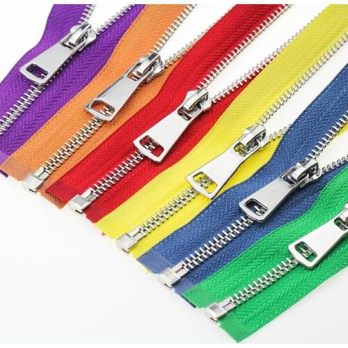 5# 60/70/80/90/100/120/150cm open-end auto lock platinum plating metal zipper use for clothes shoes pocket garment