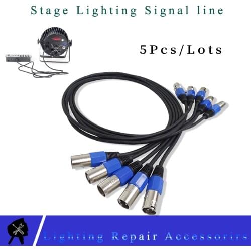 5 Pcs/lot 3 PIN DMX Signal Line 1M-20M Black Connector DMX Cable Used For DMX512 Controller Led Par Stage Lights