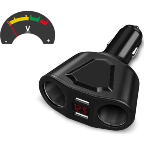 Auto Cigarette Lighter Plug Adapter Universal Cigarette Lighter Splitter USB Car Charger 3 in1 Dual USB Travel Charger 5V 3.1A