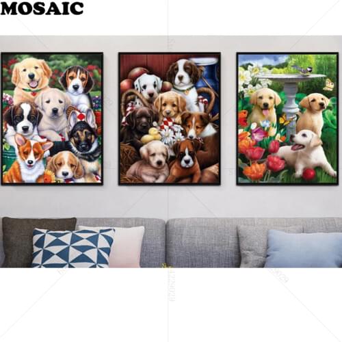 3pcs/set,diamond embroidery dog pet diamond painting cross-stitch diamond mosaic Picture of Rhinestones,new year gift