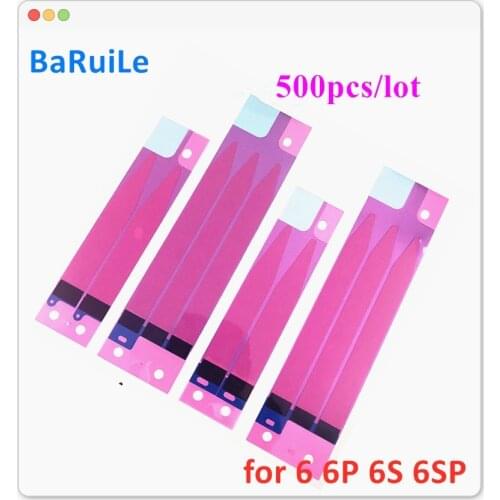 BaRuiLe 500pcs Battery Adhesive Sticker Strips for iPhone 5s 6 6s 7 8 plus X XS XR Double Tape Pull Trip Glue Replacement Parts