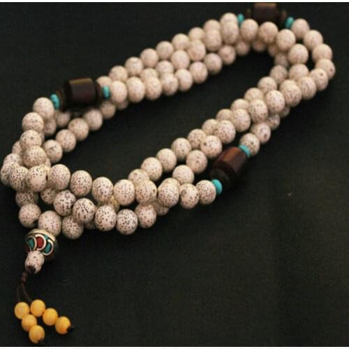 BRO903 Tibetan 108 Lotus Star Moon Bodhi Prayer Meditation Mala 7mm 9mm with Red Sandal Bracelets Free Ship