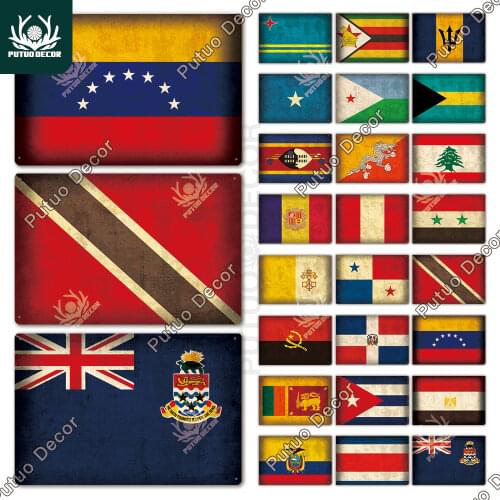 Putuo Decor National Flag Vintage Metal Tin Sign Decorative Plaque Wall Decor Bar Culb Home Decoration Europe Metal Plate