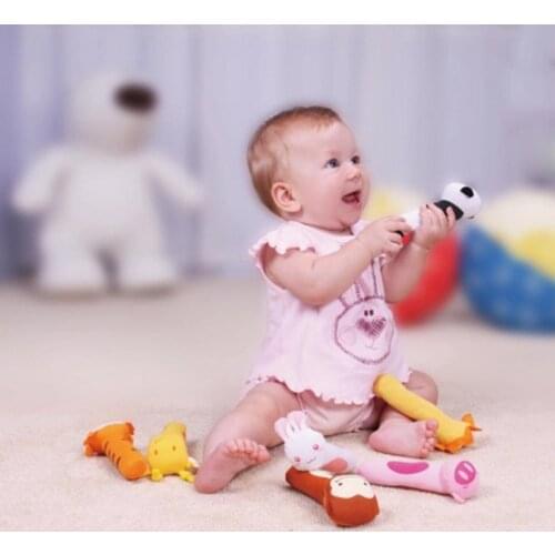 Baby Cartoon Panda Animal Baby Hand Grip BB Stick Rattle Squeaker Education Toy Gift Developmental Toy New