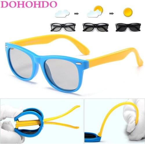 DOHOHDO New Style Child Polarized Sunglasses Fashion Glasses Boys Girls Baby Anti-UV400 Photochromic Sun Glasses Oculos De Sol