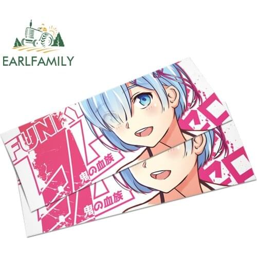 EARLFAMILY 13cm x 9.1cm For Rem Re Zero Vinyl Graphic Car Stickers Fashion Decal Graffiti Sticker Trunk Waterproof Scratch-Proof