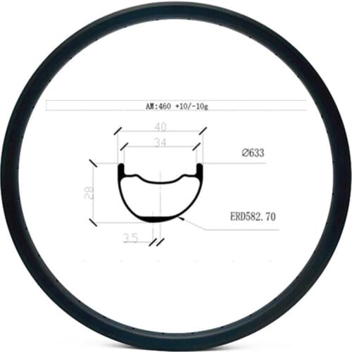 Free shipping 29er carbon mtb disc rims asymmetric bikes rim AM 40x28mm mtb bicycle rim tubeless disc bicycle rims ERD 583mm