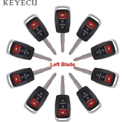 Keyecu 10 Pieces Key Shell for Proton Keyless Entry Transponder 3 Buttons Remote Car Key Cover Case With Left Blade