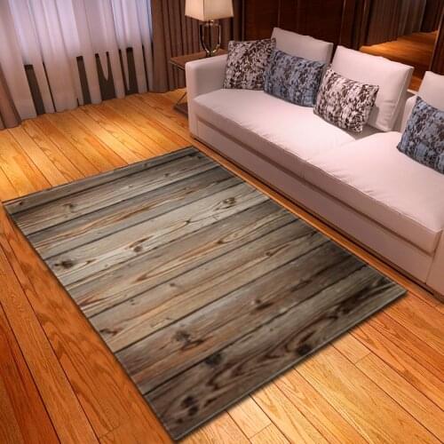Nordic Wood Grain Printing 3D Carpet Soft Flannel Sofa Bedroom Rugs Modern Home Decor Rugs and Carpets for Home Living Room