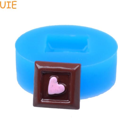 KYL051U 12.8mm Square Chocolate Candy with Heart Silicone Mold for Dessert, Fondant, Cake Decorating, Resin, Cookie Biscuit, Wax