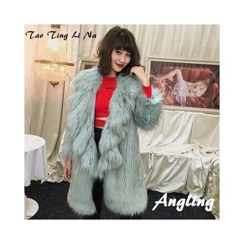 Top brand Style High-end New Fashion Women Faux Fur Coat 19C19 high quality