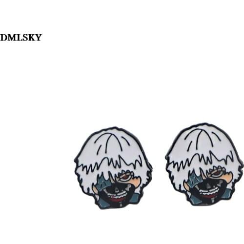 MD085 DMLSKY Anime Punk Stud Earrings Cartoon Jewelry Stud Earring Pendant for Kids Girls Gift