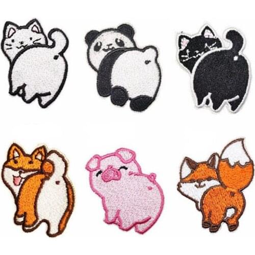 Cartoon Cat Dog Animal Patches for Clothes Iron On Patch Embroidery Appliques Diy Sticker Badge Child Clothing Accessories