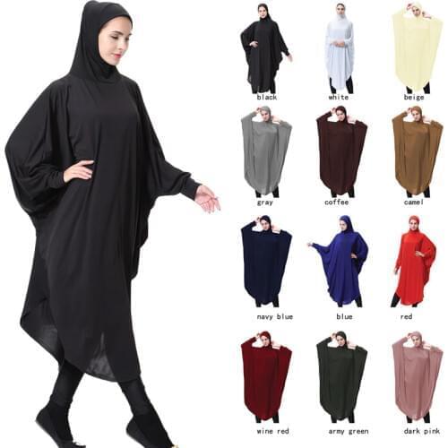 Muslim head coverings instant hijab bonnet abaya muslims outwear muslim prayer dress islamic dresses hijab dress Black