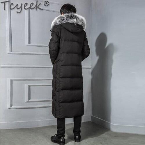 Brand New Winter Down Jacket Men Clothes Streetwear X-Long White Duck Down Coat Male Thick Fur Hooded Mens Jackets