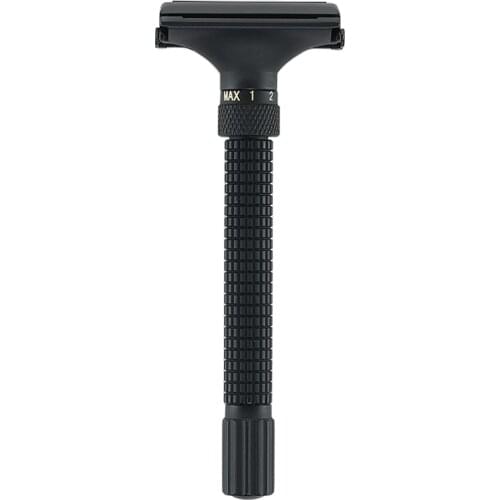 New 7 Files Adjustable Butterfly Open Men Shaver Double Edge Safety Razor Matte BLACK Classic Razors