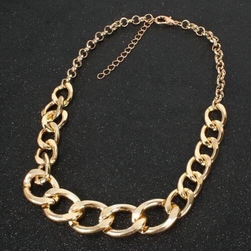 2021 New Fashion Exaggerated Crude Chain Gold Necklaces Punk Alloy Hiphop Necklace Women Fashion Jewelry Accessories Schmuck