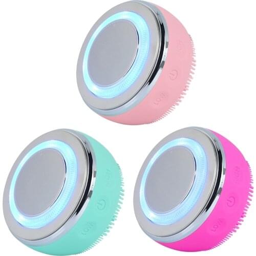 Facial Cleansing Brush Face Cleansing Brush Electric Facial Massager Silicone Brush Cleaner Sonic Vibration Deep Pore Cleaning