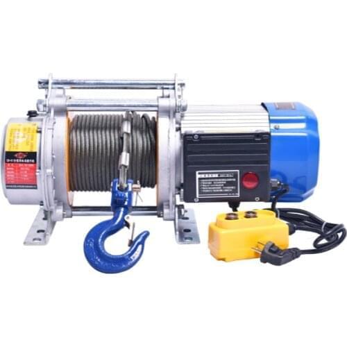 220V 1T 30/60M Multifunctional aluminum shell hoist household crane mini electric hoist winch