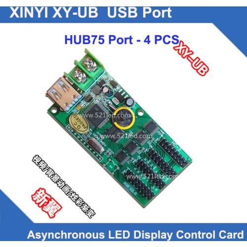XY-UB HC-2 xy-2 XINYI USB Port full color LED control card U-disk asynchronous led display controller board with 4*hub75b port