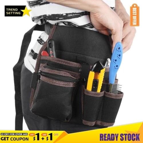 LAMEZIA Oxford Cloth Belt ToolBag Outdoor Work Waist Pocket Hardware Storage Electrician Gardening Three-tier Bag