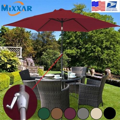 Dropshipping Full Iron 2.7M Round Garden Parasol Tent Big Sun Shade Outdoor Patio Umbrella Courtyard Beach Hand Umbrella