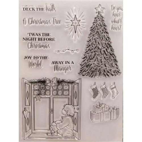 Christmas Stocking Transparent Clear Silicone Stamp Seal DIY Scrapbook Rubber Stamping Coloring Embossing Diary Decor Reusable T