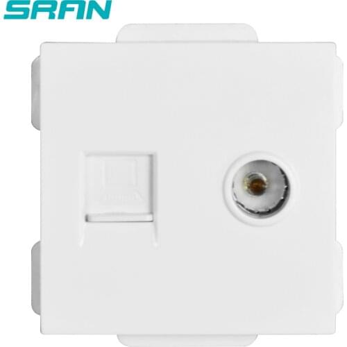 SRAN 52*52 TV+internet socket function module accessories suitable for 86*86 panels