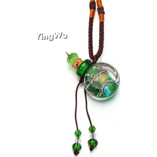 Yingwu 10PCS Oil Bottle Glass Perfume Necklaces Essential Oil Vials Necklace Aroma Bottle Necklace Perfume Bottle Necklace