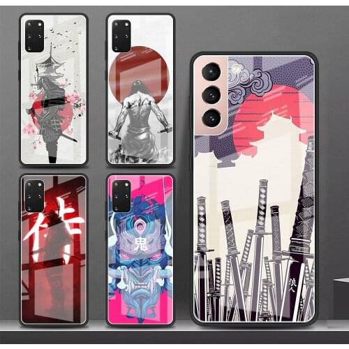 Samurai Japan Art For Samsung Galaxy S20 FE S21 Plus Glass Phone Case S10 S9 S8 S10e Note 20 Ultra 10 Lite 9 Luxury Cover Shell