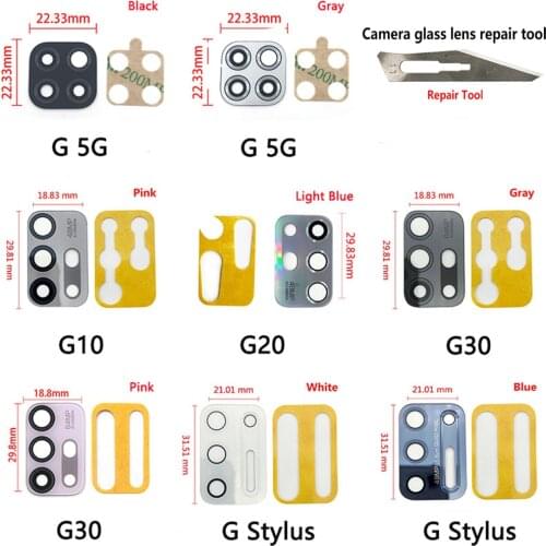 Rear Back Camera Glass Lens For Moto G 5G / G Play G10 G20 G30 G Stylus Camera Glass Lens With Glue Adhesive Sticker