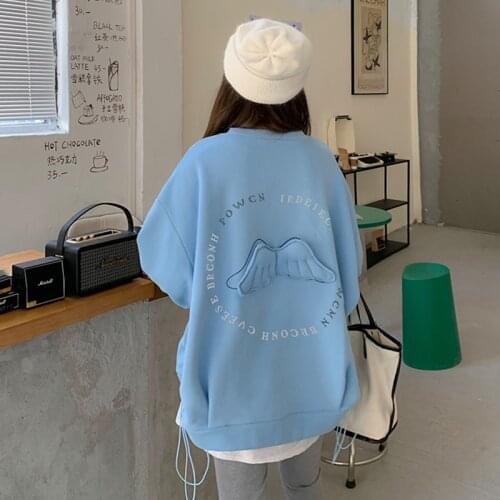 Oversized Hoodies Harajuku Streetwear Chic Letter Print Hoodies Women Winter Long Sleeve Hoodies kawaii Sweatshirt