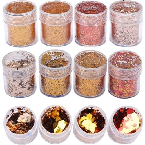 Gold Glitter Sequin Christmas Theme Embellishment Festive Crafts Decor For UV Resin Pigment Jewelry Tools