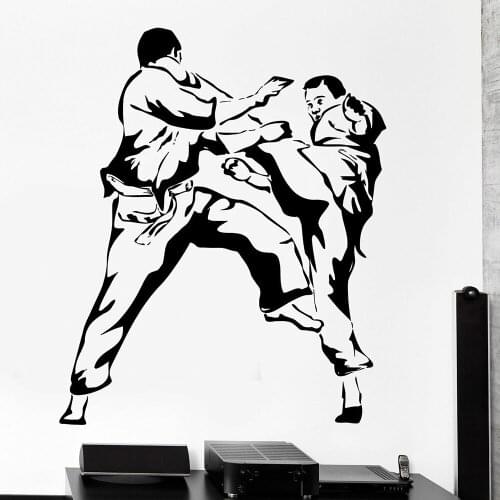 Karate Martial Wal Sticker Martial School Arts Decor Vinyl Wall Stickers Sport Poster Removable Home Decoration Mural X544