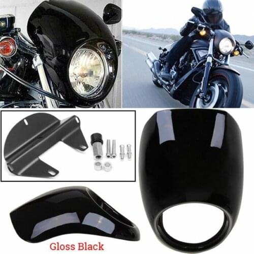 Vivid Black Headlight Plastic Front Visor Fairing Cool Mask Bezel For 883 XL1200 Dyna Sportster FX Motorcycle Auto