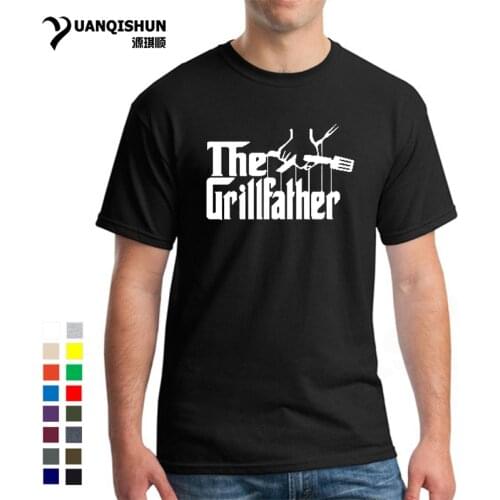 Funny Fathers Day Gift Tshirt Grillfather T-shirt BBQ Barbecue Grill Dad Grandpa Gift Tee 16 Colors Cotton Casual Men T shirt