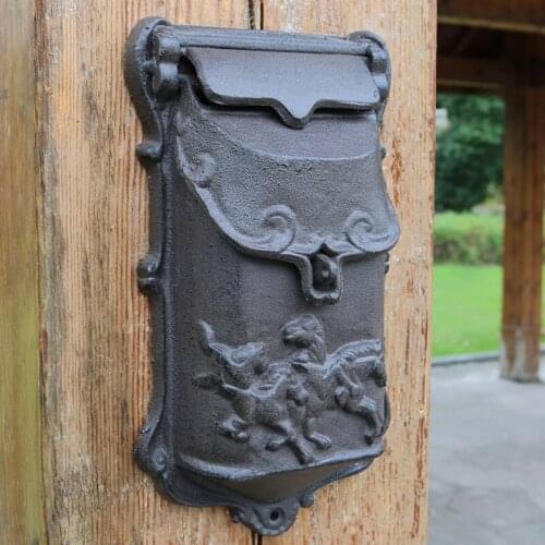 Handcrafted Iron Retro Mailboxes Lockable Secure Mail Letter Post Box Home Garden Wall Decorative Solid Metal Letter Box